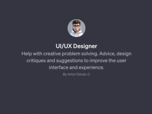 UI/UX Designer Help with creative problem solving. Advice, design critiques and suggestions to improve the user interface and experience.